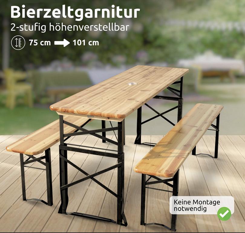 bierzeltgarnitur mit tisch hoehenverstellbar