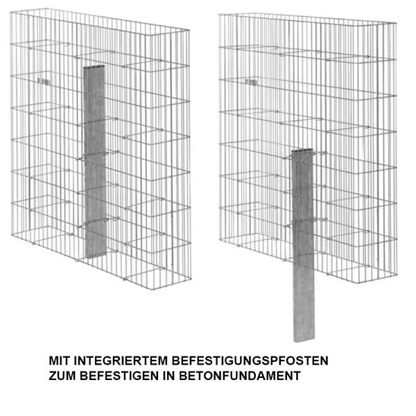 Fertiggabionen rechteckig, 3 Größen, fix und fertig montiert zum Aufstellen