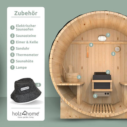 Inclusives Zubehör bei der Sauna